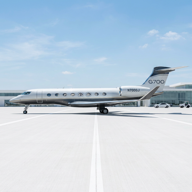 Private jet on the tarmac